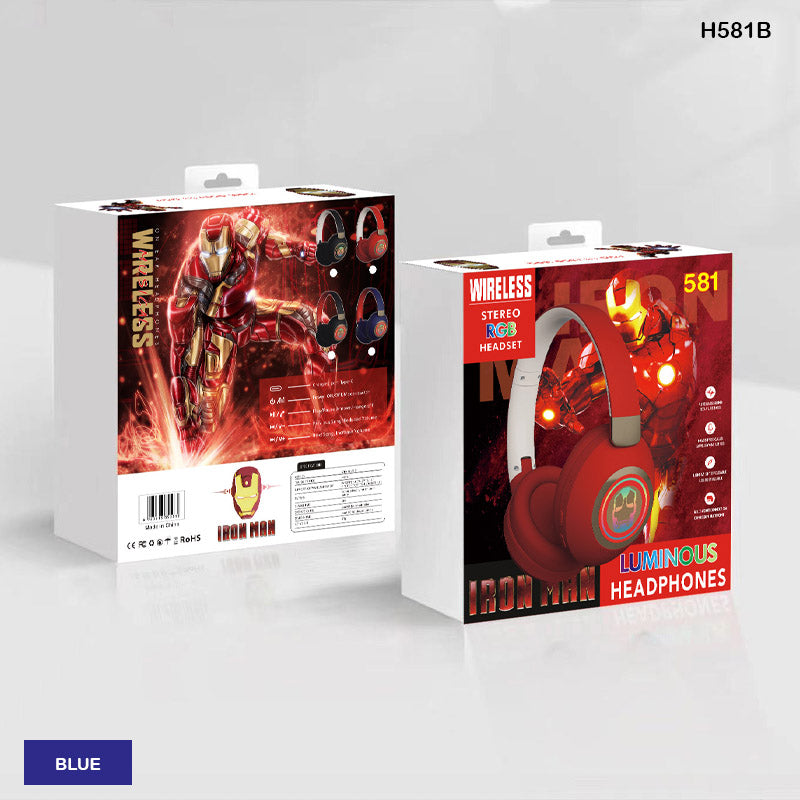 H581B WIRELESS STREO RGB HEADSET BLUE IRONMAN