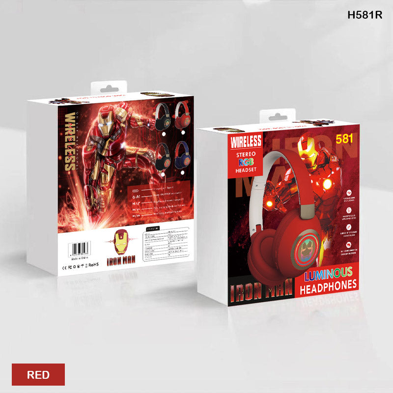 H581R WIRELESS STREO RGB HEADSET RED IRONMAN