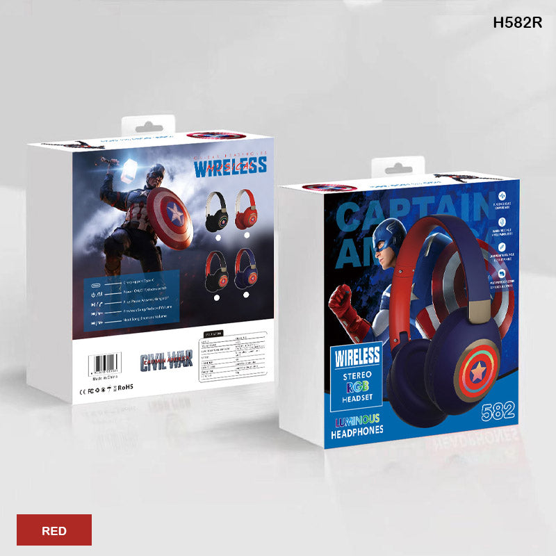 H582R WIRELESS STREO RGB HEADSET RED CAPTAIN AMERICA