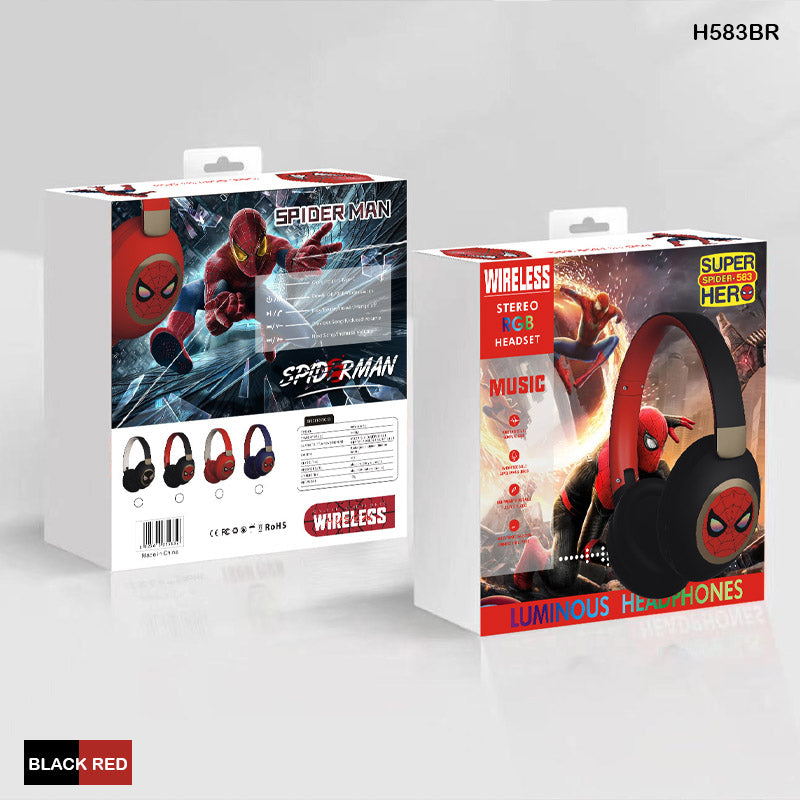 H583BR WIRELESS STREO RGB HEADSET BLACK RED SPIDERMAN