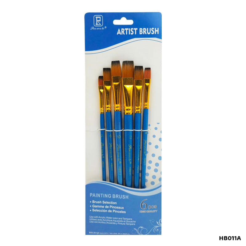 6PC PAINT BRUSH FLAT HB011A