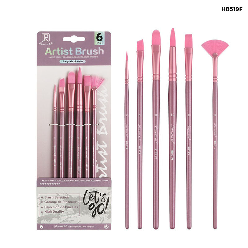 6PC PAINT BRUSH MULTI HB519F