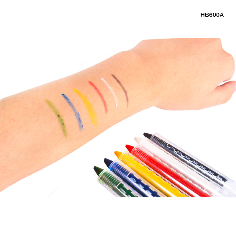 HB600A FACE PAINT STICK 6 BRIGHT COLOR PUSH-UP
