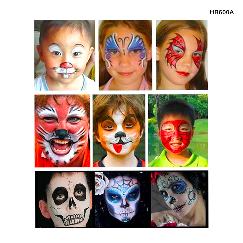 HB600A FACE PAINT STICK 6 BRIGHT COLOR PUSH-UP