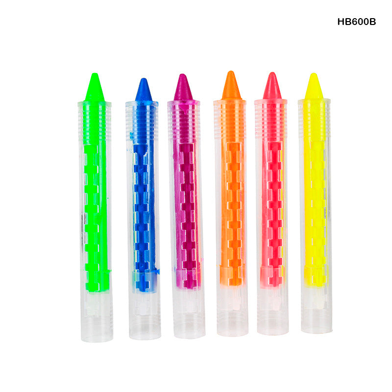 HB600B FACE PAINT STICK 6 NEON COLOR PUSH-UP
