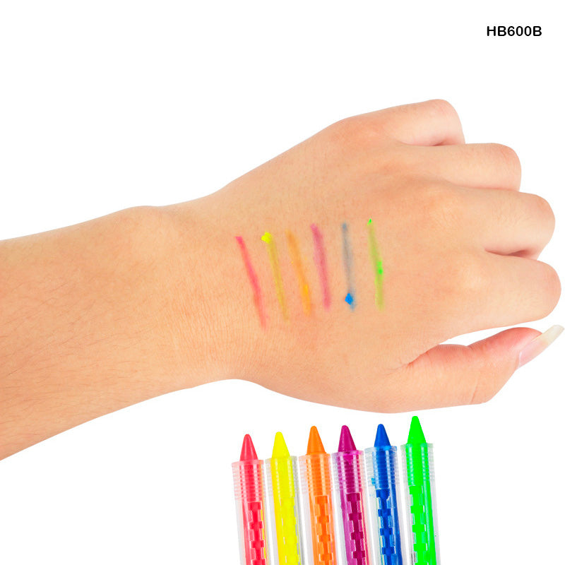HB600B FACE PAINT STICK 6 NEON COLOR PUSH-UP