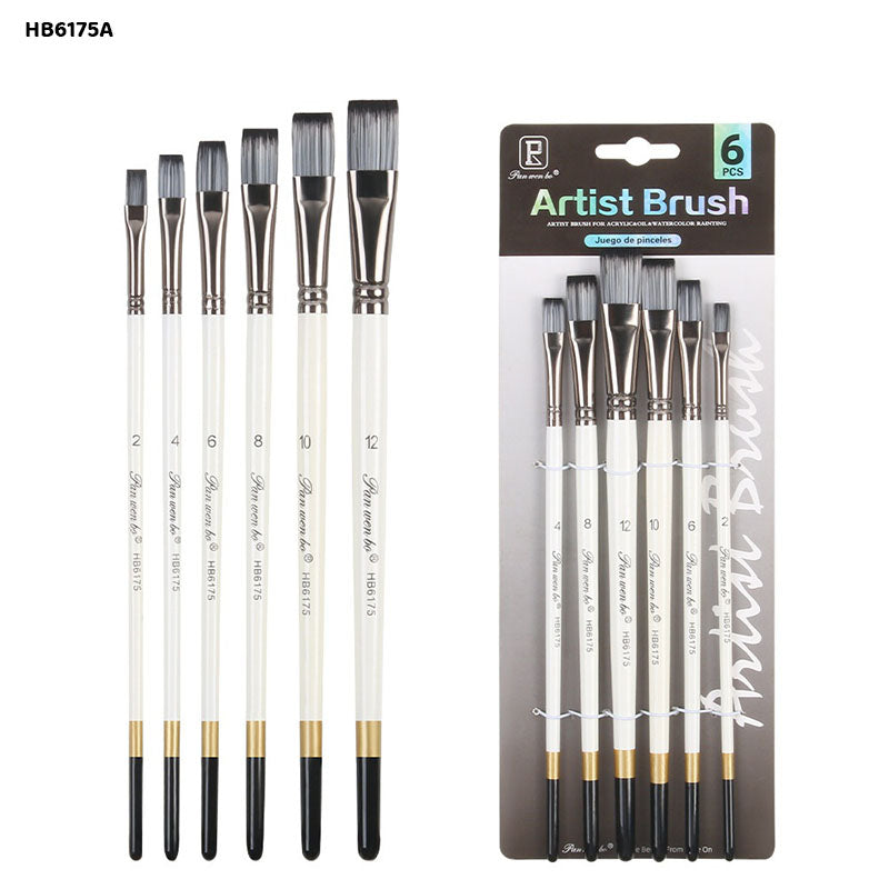 6PC PAINT BRUSH FLAT HB6175A