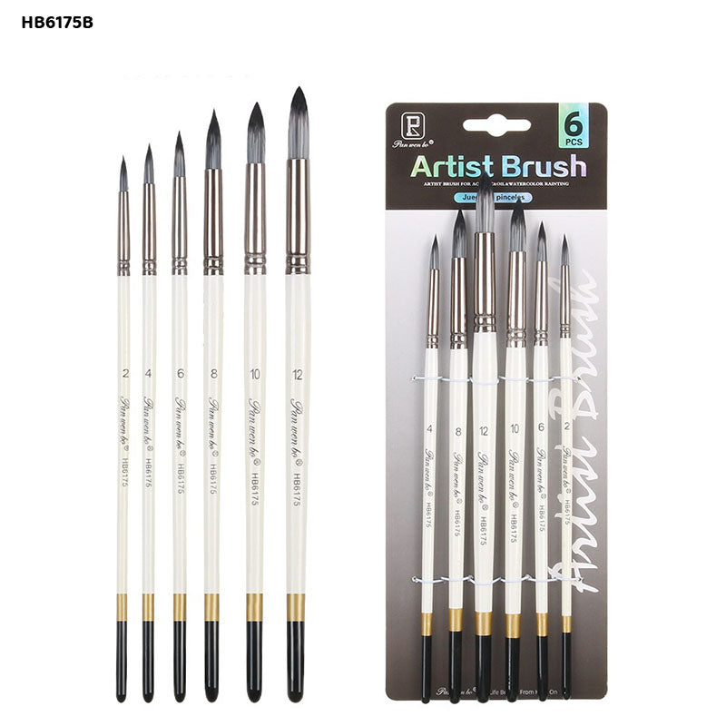 6PC PAINT BRUSH ROUND HB6175B