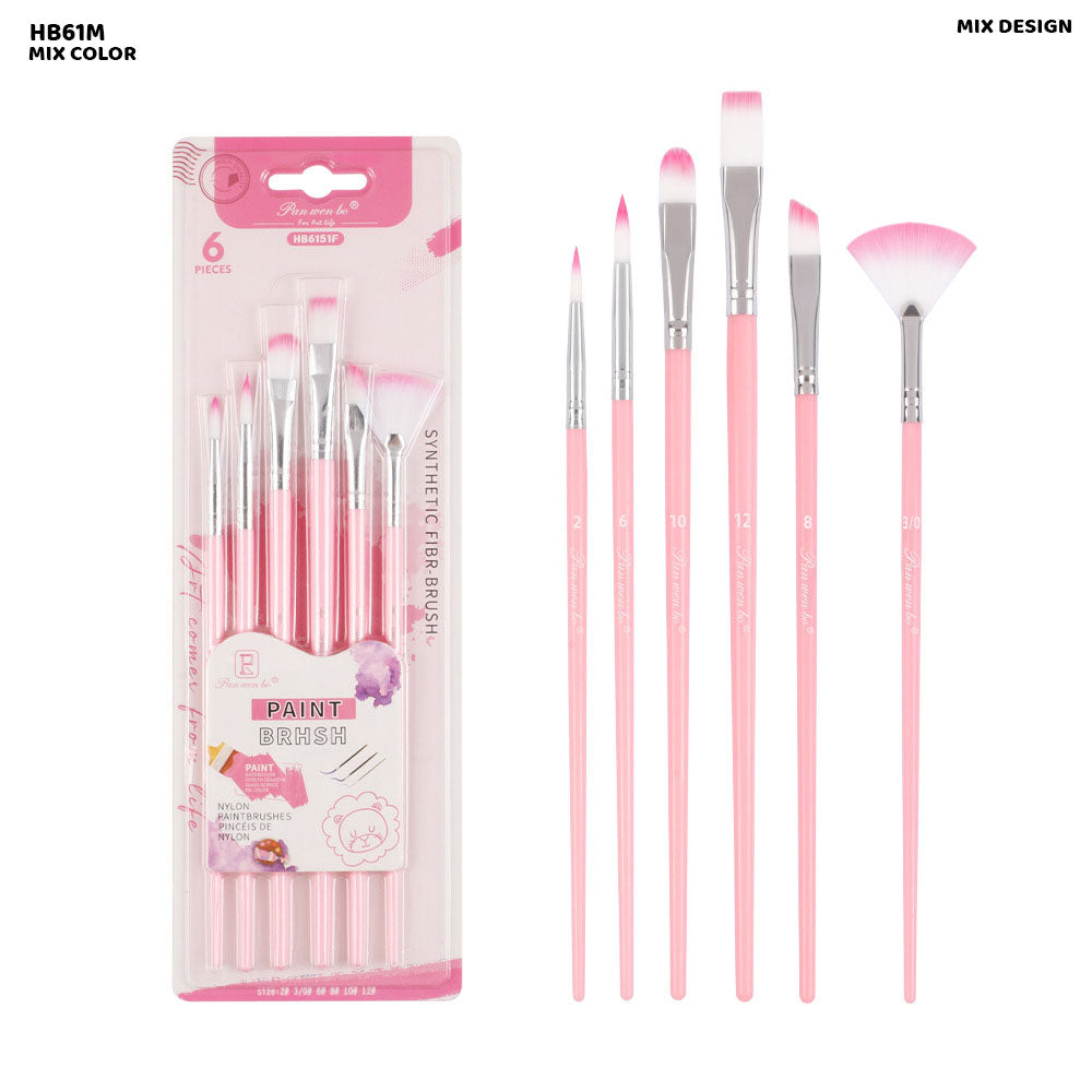 HB61M 6PC PAINT BRUSH MIXED