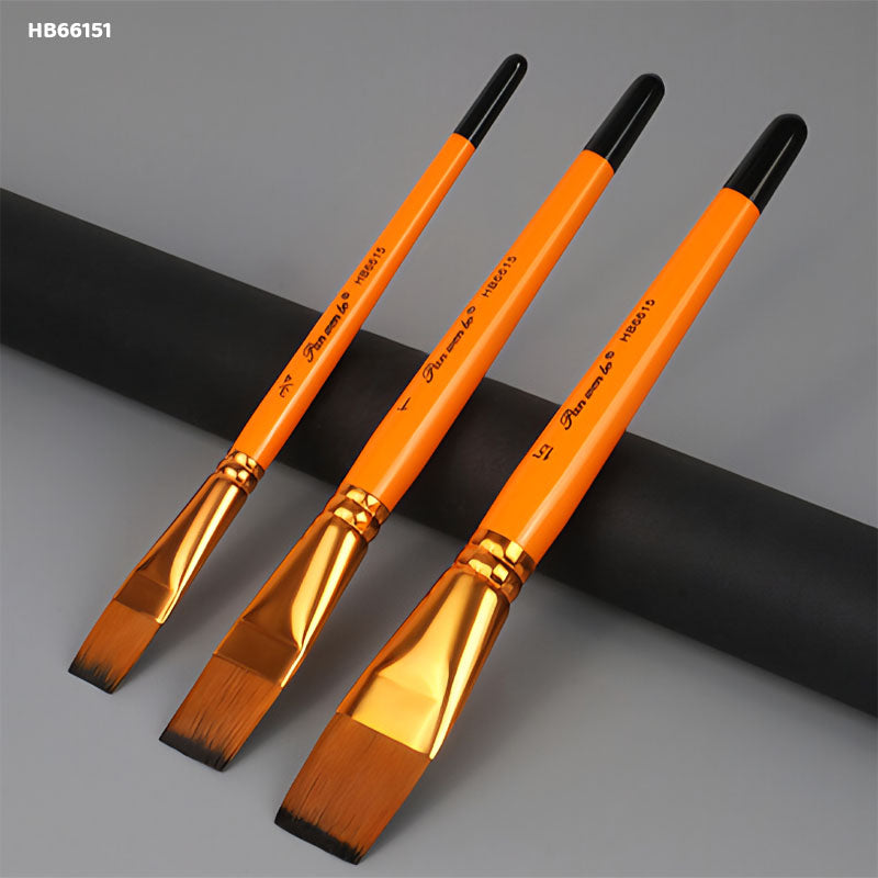 3PC PAINT BRUSH FLAT JUMBO ORANGE HB66151