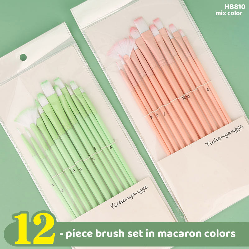 HB810 12PC PAINT BRUSH GLOSY HANDLE