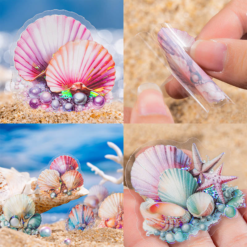 HBBZ006 TREASURES ON THE BEACH DECO STICKER 20PC