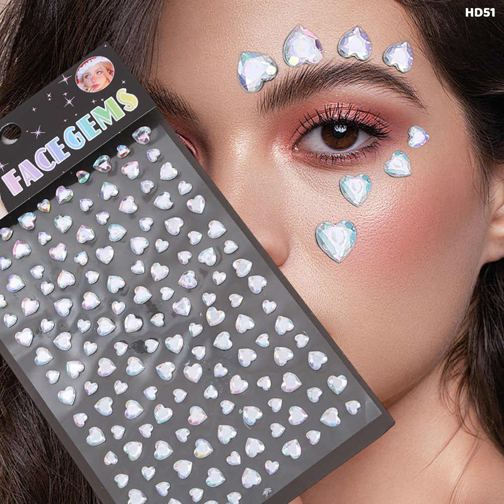 HD51 FACE GEMS HEART STICKER