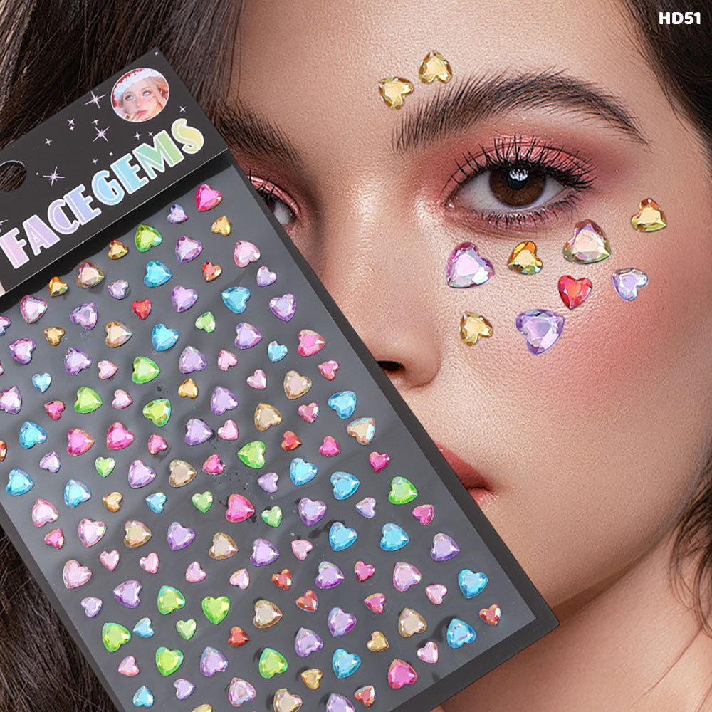 HD51 FACE GEMS HEART STICKER